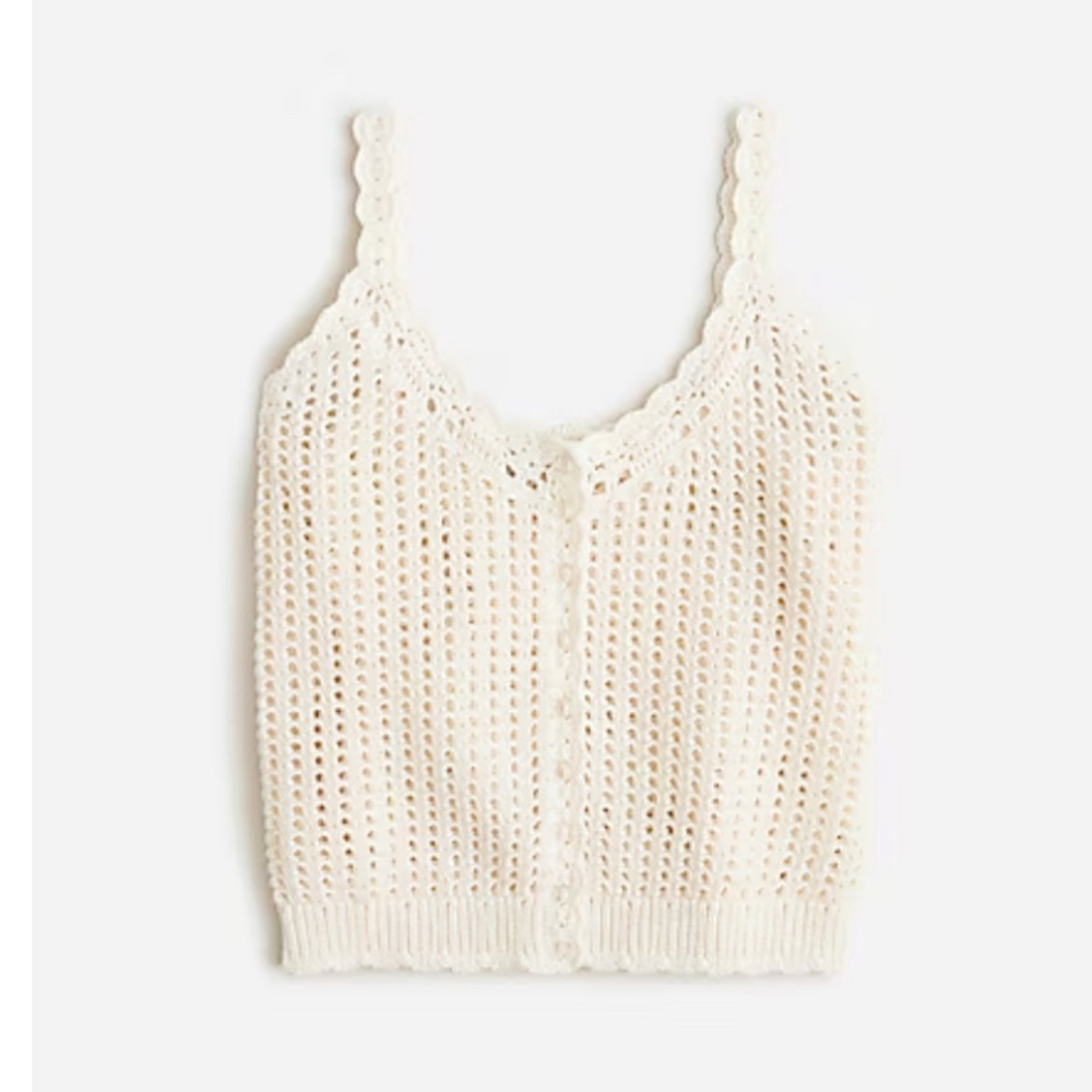 J. Crew Cream Crochet Tank Top